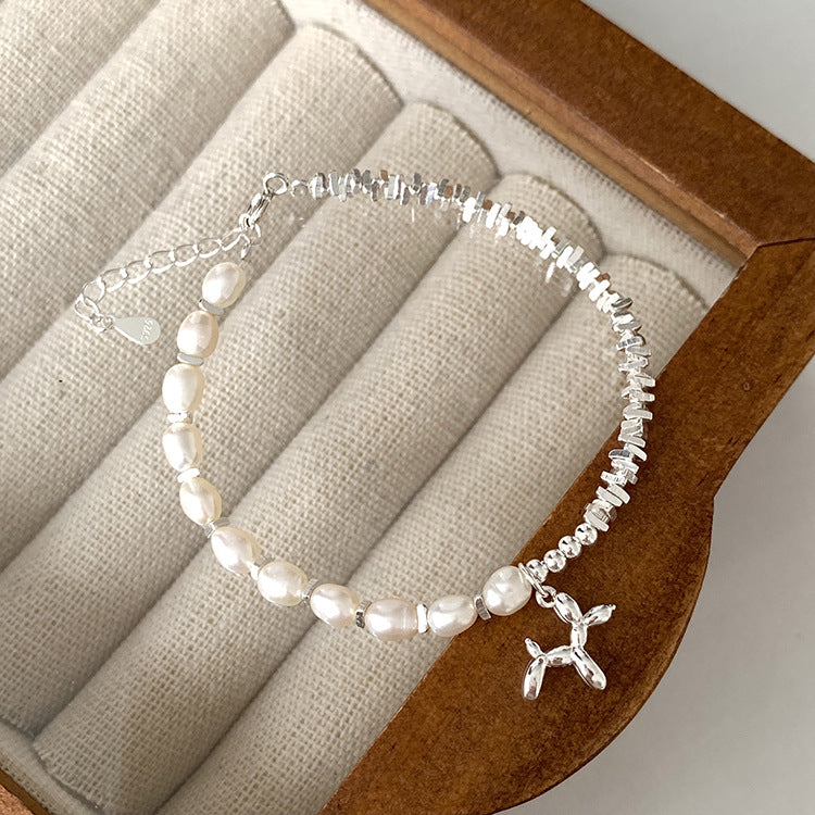 Wholesale Sweet Balloon Dog Pearl Metal Bracelet